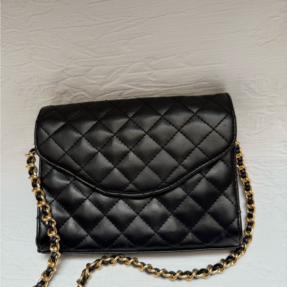 Jennifer Moore Mini Black Quilted Crossbody Bag